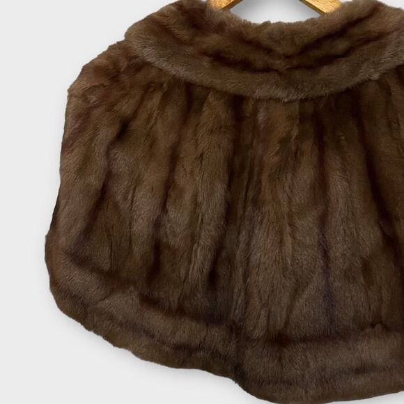 Wincrest Furs For Winkelman's Vintage 50s Brown Mink Capelet Shrug Coat One Size - Picture 8 of 15
